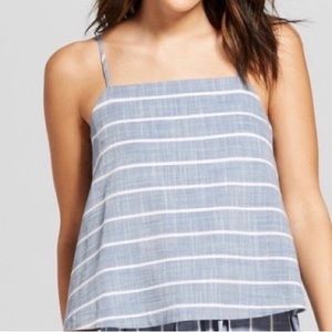 Universal Thread XS Blue & White Striped Crop Top